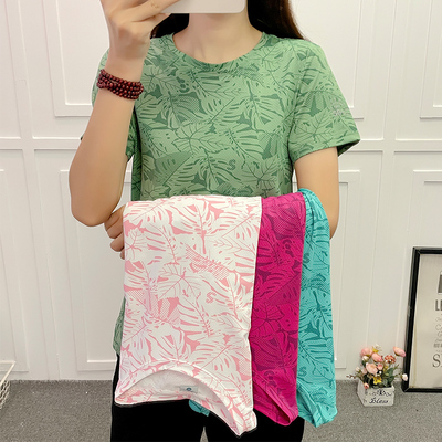 速发2022夏士冰感防紫外线迷力速干衣快干弹彩透气运动圆领T恤