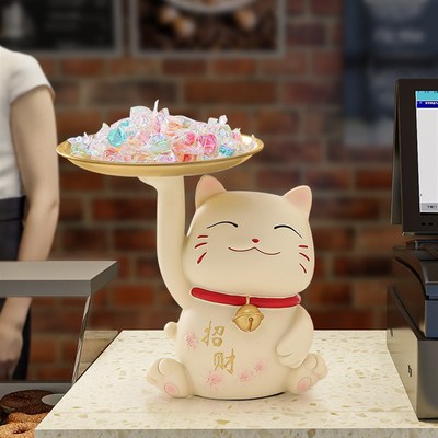 速发招财猫摆件新店开业大吉礼物收银前台吧台店铺发财猫装饰品送