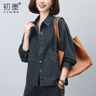 速发牛仔外套短款2早24新款时尚休闲0秋款爆夹克春秋款妈妈上衣