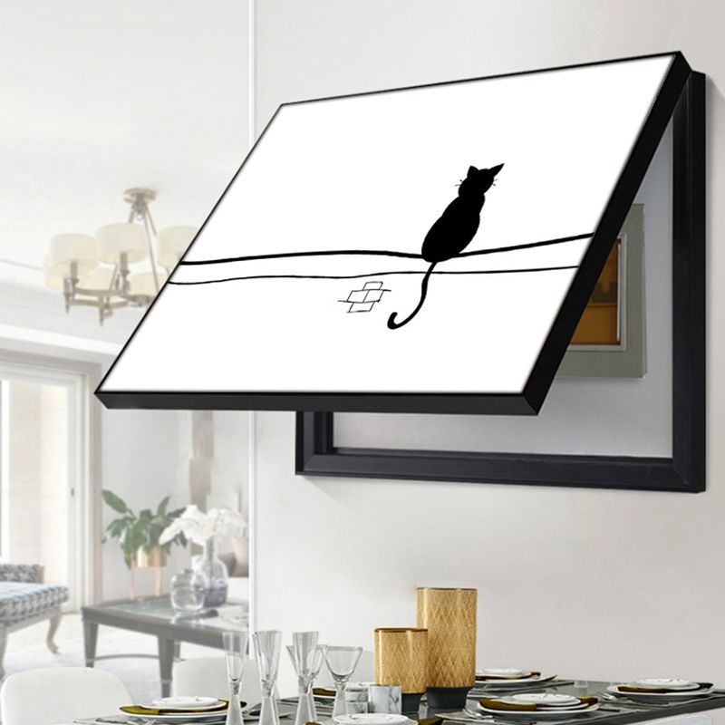 现货速发电表箱装饰画油画客厅墙壁画简约极简人物风景动物几何画图片