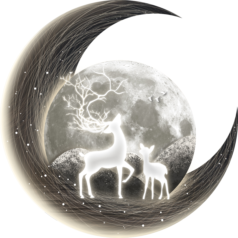 速发轻奢玄关装饰画灯画高级感挂画麋鹿月球客厅背景墙面壁画