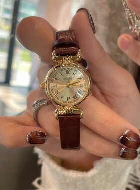 桂花迷你小棕表轻奢小众艺术手表女中古女款女士名牌2024年新款表