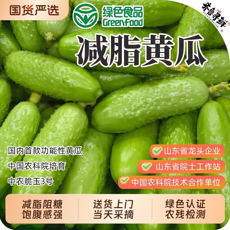 送货上门-减脂水果黄瓜绿色中农脆玉3号生吃代餐即食国货农村现