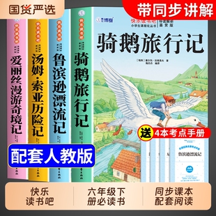 鲁滨逊漂流记全套4册尼尔斯骑鹅旅行记六年级下册必读正版的课外书快乐读书吧6阅读书籍汤姆索亚历险记爱丽丝漫游奇境孙书目童话