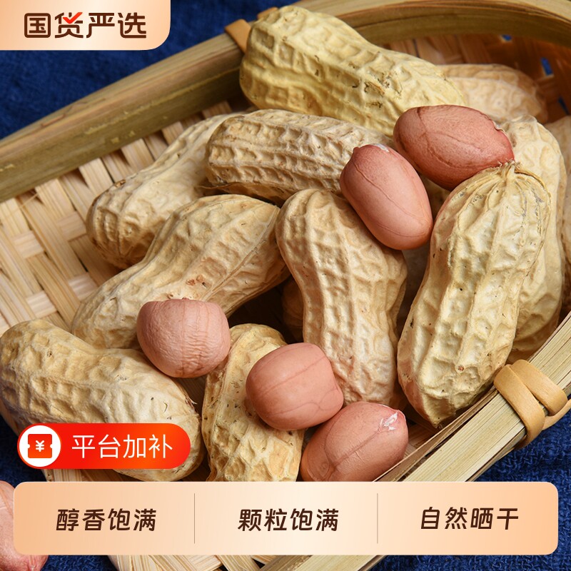 生花生带壳新鲜带壳生花生农家自种晒干薄壳原味小白沙果粉皮可种