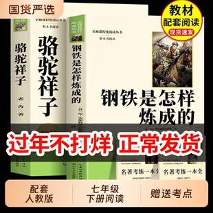 骆驼祥子钢铁是怎样练成的原著正版人教版七年级下册必读课外书上册的阅读书籍初中名著语文书目西游记朝花夕拾7下漂流完整版经典