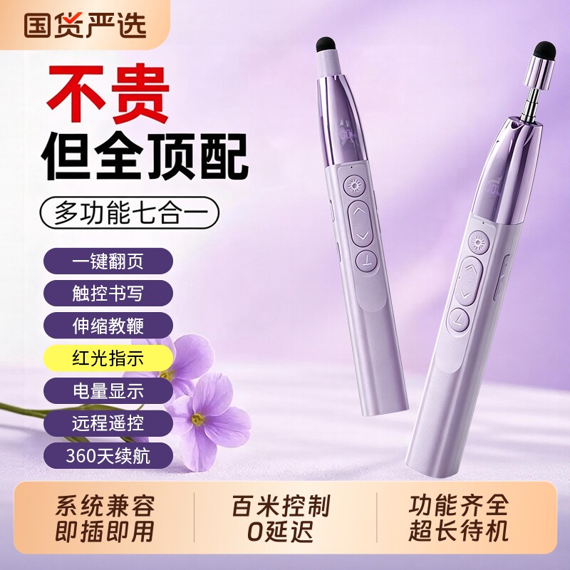 2026新款多功能翻页笔教师用伸缩教鞭可书写上课专用激光笔多媒体教学触控屏ppt遥控笔支持希沃白板一体机型图片