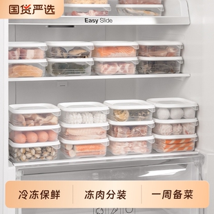 冰箱冻肉冷冻分装盒保鲜盒食品级专用一周备菜可微波加热密封餐盒
