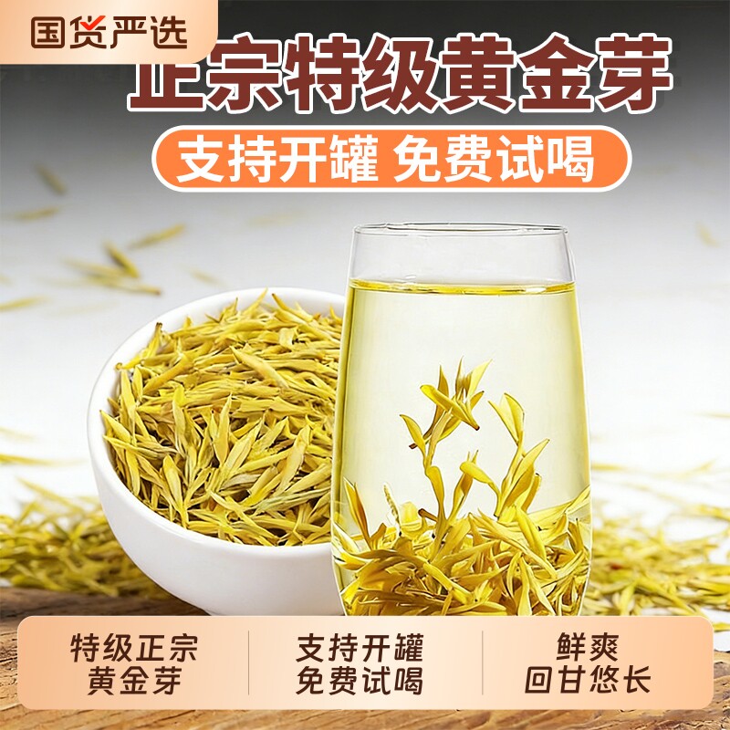 正宗黄金芽茶叶2026年新茶明前白茶安吉茶树珍稀高山绿茶礼盒罐装