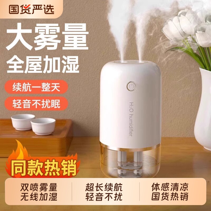【2025年新款】加湿器家用小型静音卧室usb充电孕妇婴儿空气办公室桌面便携式宿舍学生床头迷你车载香薰喷雾
