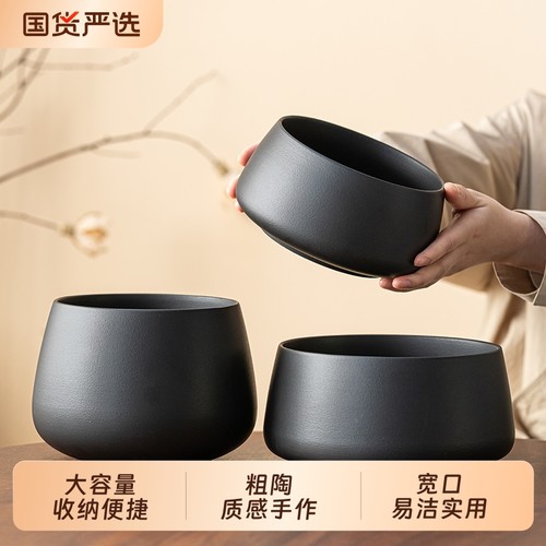 粗陶茶洗茶渣缸建水茶钵水盂茶水缸家用高档大号笔洗茶盆茶道配件
