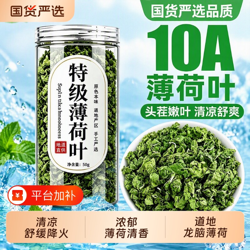 特级薄荷叶干纯薄荷茶新鲜可食用泡茶柠檬泡水薄荷中药材冻干菊花