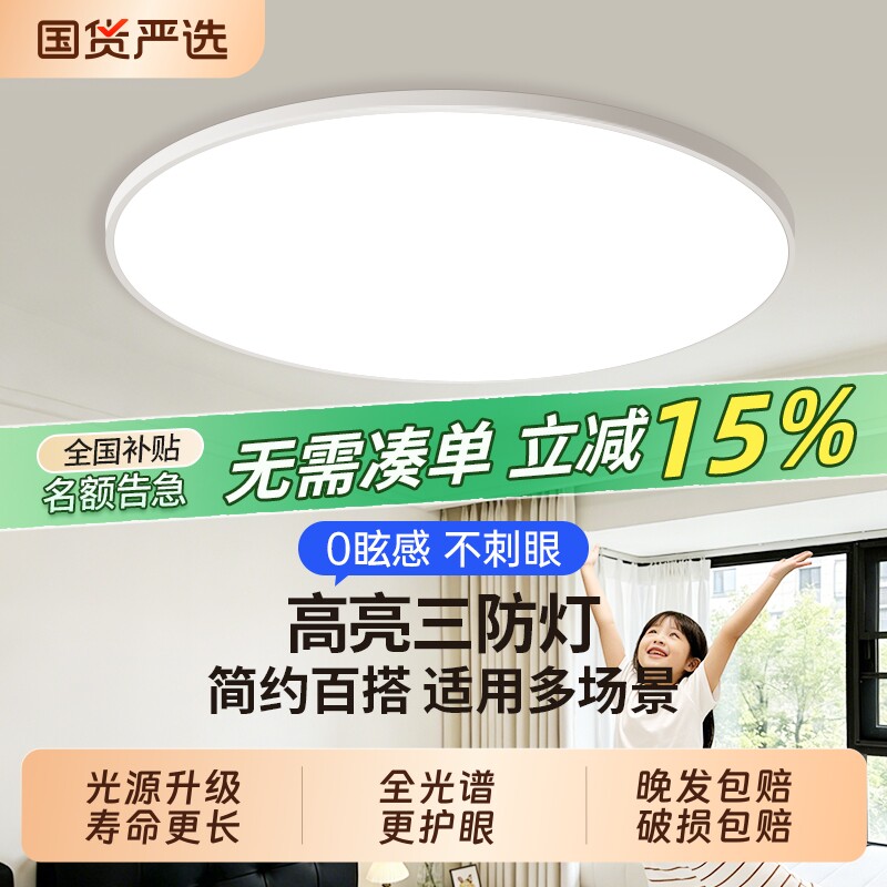 LED室外吸顶灯阳台灯庭院农村自建房大门门口防虫照明灯过道卧室