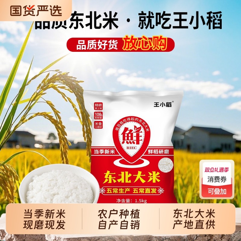 王小稻2025年新米东北黑龙江大米3斤寒地种植小包装粳米国货米香