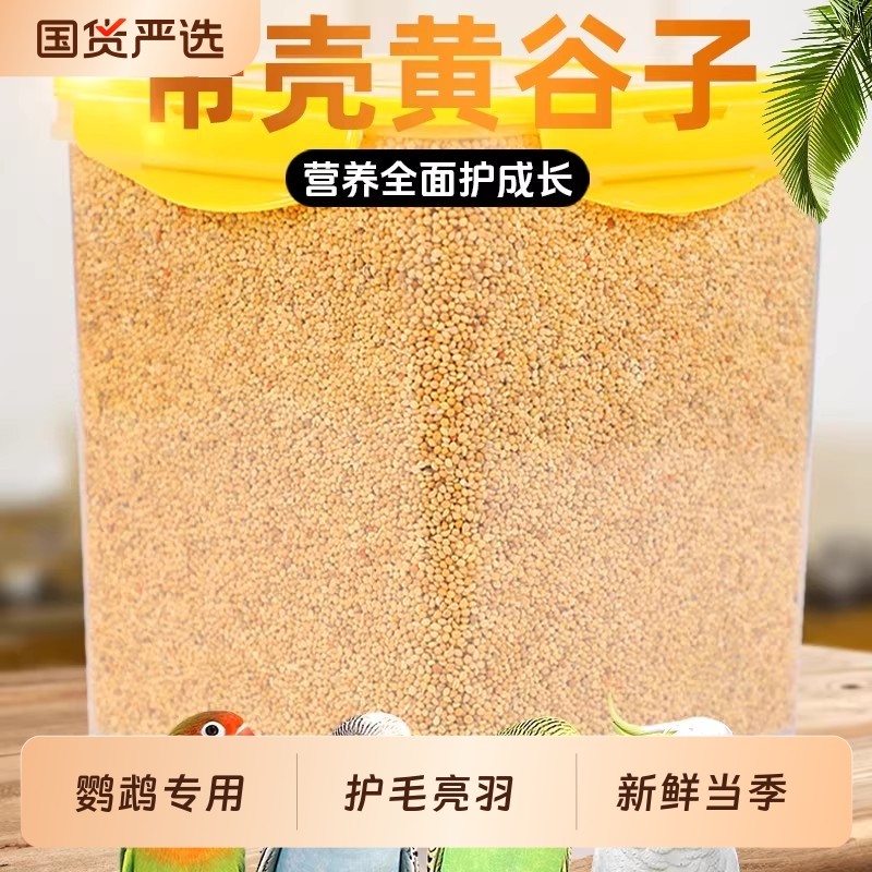 鹦鹉鸟粮带壳黄谷子小米鸟食鸟粮虎皮鹦鹉饲料专用粮食营养饲料
