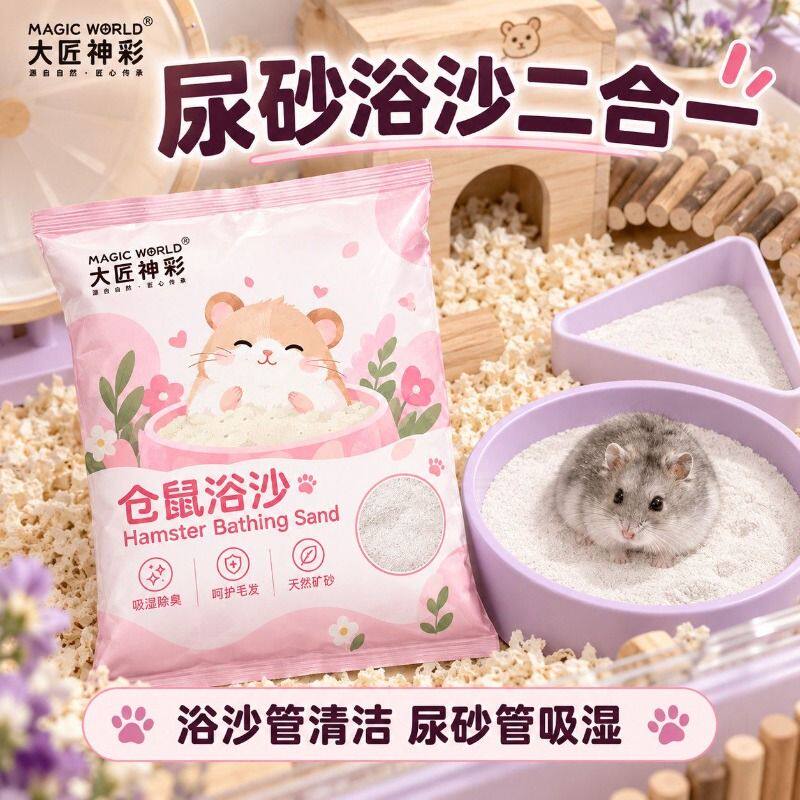 仓鼠浴沙尿沙二合一龙猫金丝熊垫料专用细沙子鼠砂沙漠沙必备用品图片