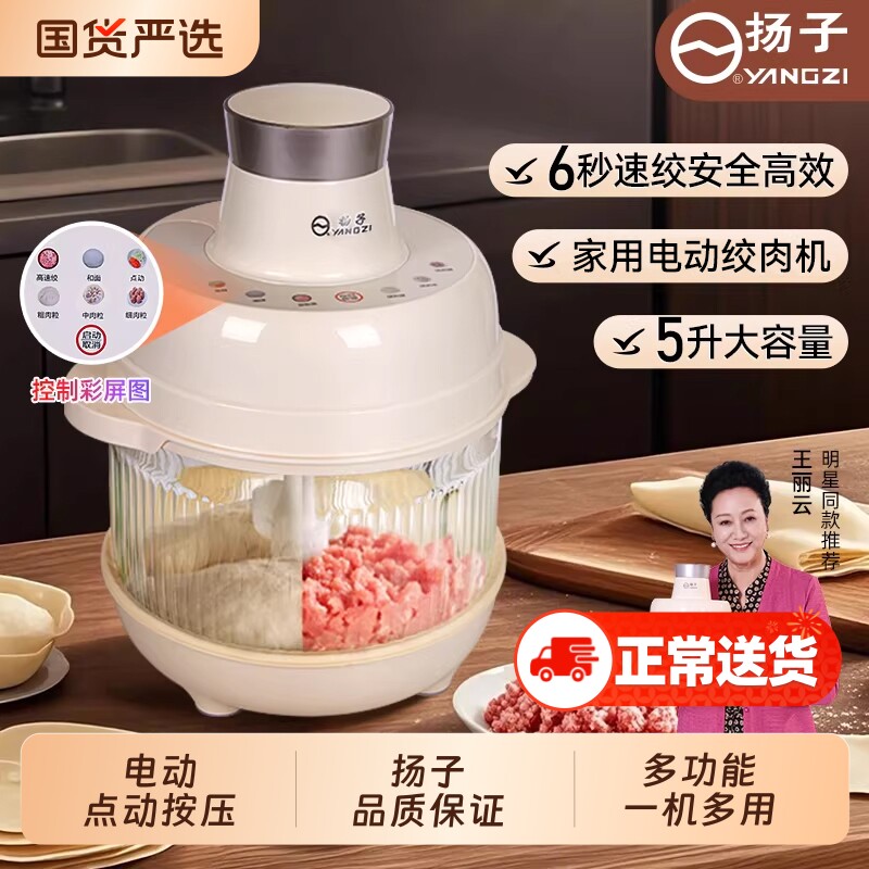 扬子绞肉机多功能家用电动小型料理机辅食绞菜佐料机和面肉馅食物