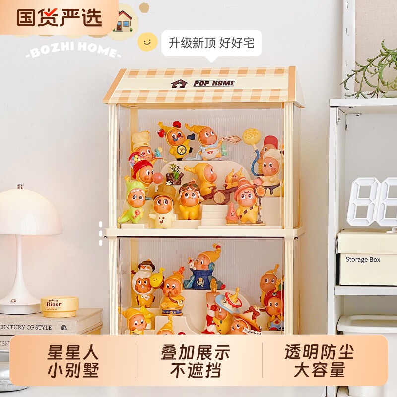 盲盒收纳展示架透明亚克力手办展示柜泡泡玛特展示盒星星人收纳盒