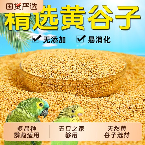 鹦鹉鸟粮新黄谷子带壳小米虎皮牡丹玄凤中小型文鸟鸟食鸟饲料5斤