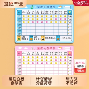 儿童奖励记录表成长自律表学习计划孩子的积分卡家庭表扬墙贴贴纸幼儿园好习惯养成宝宝板小红花打卡每日奖惩
