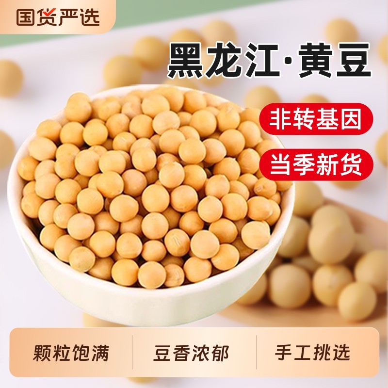 新货黑龙江东北非转基因新黄豆5斤小农家自种大豆打豆浆专用早餐