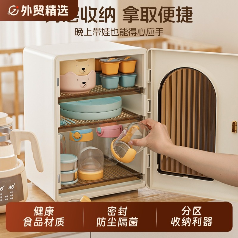 宝宝奶瓶收纳盒台面防尘杯杯架杯子置物架辅食工具餐具收纳柜厨房