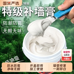 补墙膏防水防潮防霉抗碱剂墙面修补墙壁起皮脱落反碱白色修复腻子