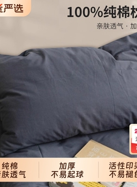 名创优品枕头套全棉纯棉一对装枕套单个枕芯保护隔离层48cmx74cm