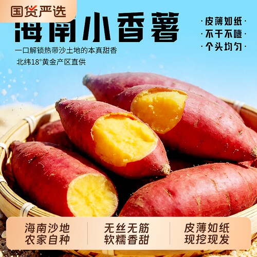 海南沙地天目小香薯蜜薯小番薯黄心板栗红薯新鲜现挖农家自种地瓜