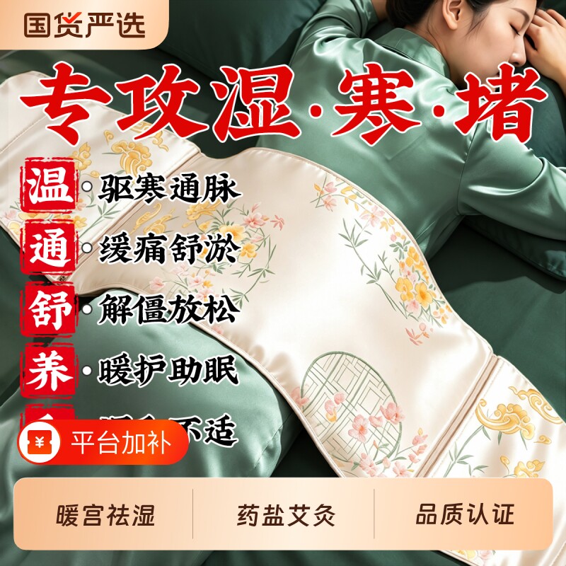 电加热盐袋热敷包海盐粗盐理疗袋艾草暖宫护腰带部肚子神器旗舰店