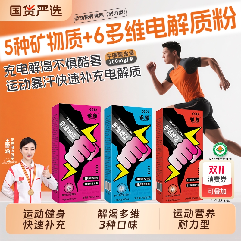 电解质粉多维电解质冲剂运动饮料0脂健身耐力型营养食品雀蜂官方