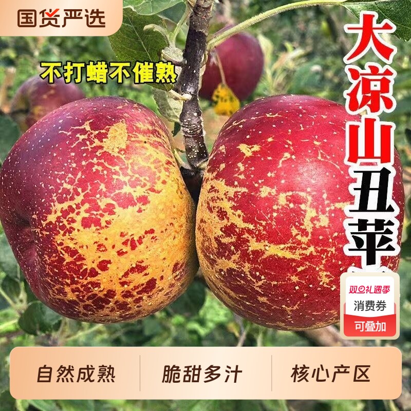 四川大凉山丑苹果冰糖心新鲜水果当季包邮8斤盐源平果红富士脆甜