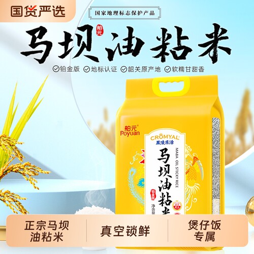 舶元广东韶关马坝油粘米5kg*1袋南方籼米米煲仔饭优选生态真空