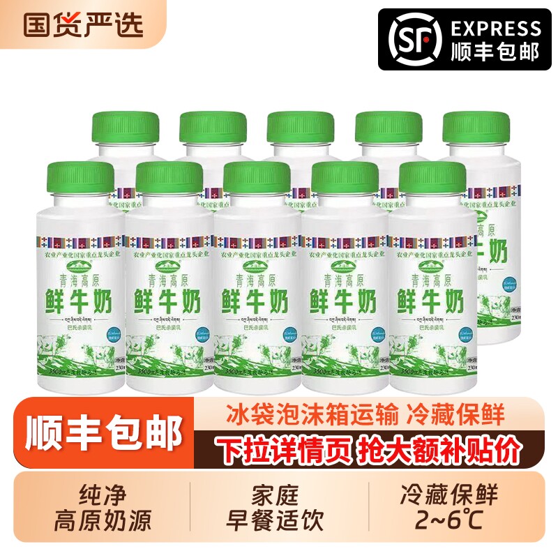 青海湖高原鲜牛奶230ml*10瓶学生儿童营养早餐奶青藏高原鲜牛