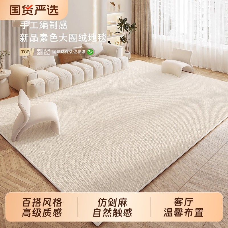 日式仿剑麻地毯防猫抓客厅免洗可擦轻奢2025新款沙发茶几榻榻米垫,居家布艺,地毯,淘宝优惠券,粉丝福利购,淘宝优惠卷