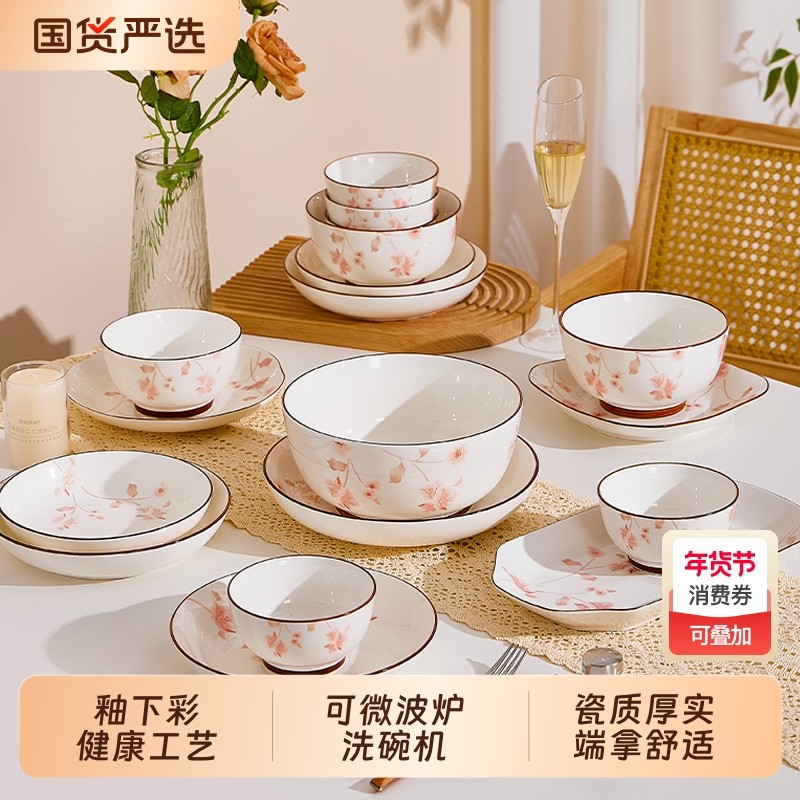 碗家用2025新款高颜值陶瓷餐具套装乔迁新婚碗碟套装家用碗具碗盘