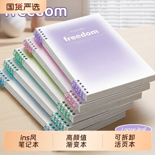 渐变网红活页笔记本B5可拆卸本子