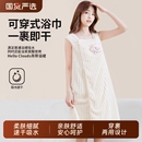 可穿式浴巾浴袍女家用可裹全身抑菌速干吸水2025新款大人浴裙洗澡