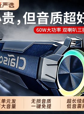 柏林之音智能无线蓝牙音响60W户外防水便携音箱U盘插TF卡重低音炮