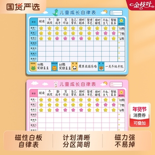 儿童奖励记录表成长自律表学习计划孩子的积分卡家庭表扬墙贴贴纸幼儿园好习惯养成宝宝板小红花打卡每日奖惩