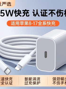 【认证快充】适用苹果充电器45W快充iPhone17/16promax手机充电头15/14/13plus平板PD数据线20W原30W正品套装