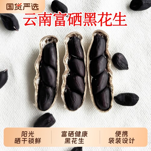 云南特产2026年新鲜带壳正宗富硒黑花生新货黑花生米黑皮花生晒干