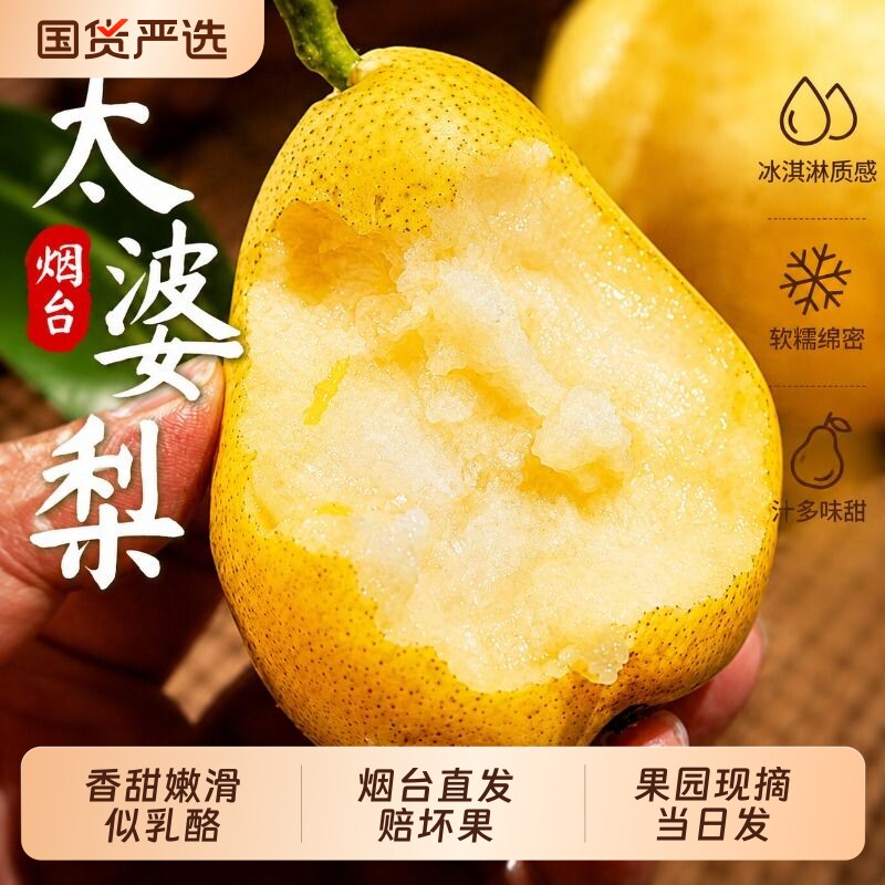 正宗烟台太婆梨新鲜水果产地直发图片