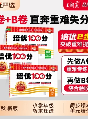 2025秋上王朝霞试卷培优100分小学单元AB卷直奔重难失分点一二三四五六年级人教版语文北师大苏教冀教数学英语单元期末拔高卷上册