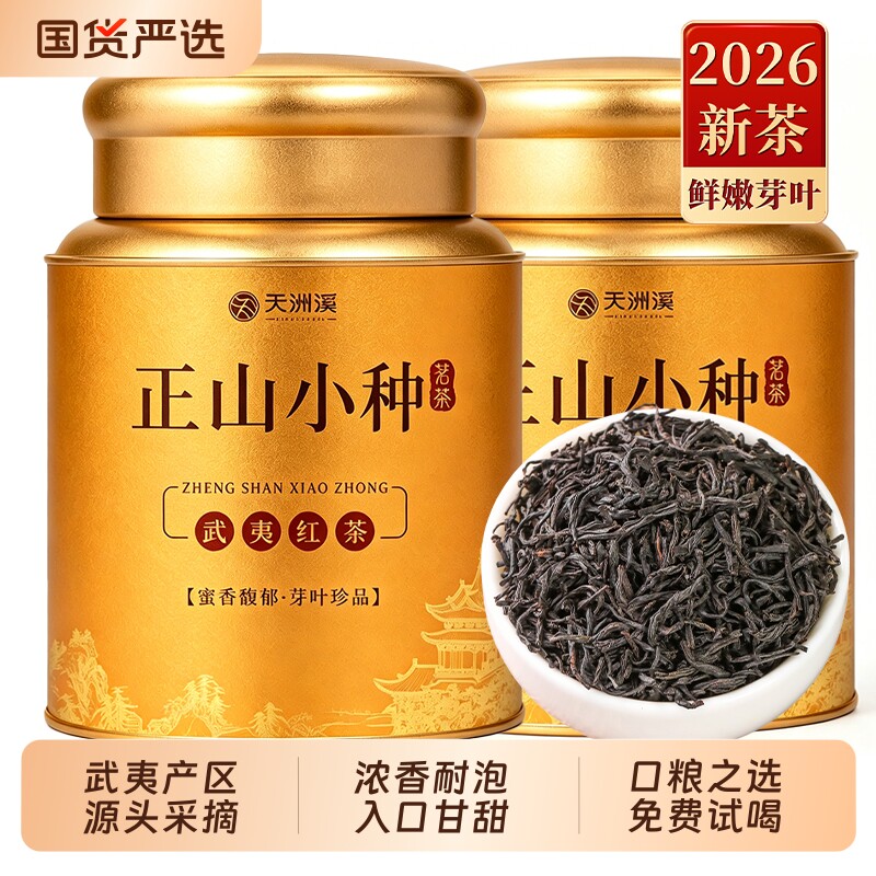 正山小种2026新茶武夷古树红茶浓香型养胃茶叶罐装口粮茶自己喝