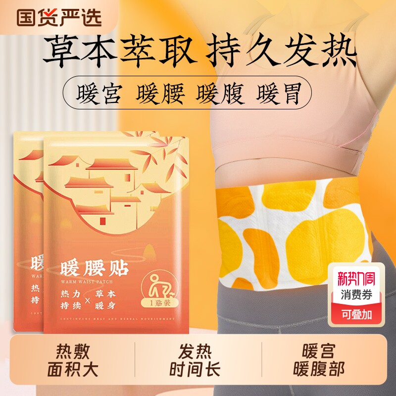 护腰热敷贴艾灸家用腰椎热敷加热陈艾粉暖腰艾草暖宫贴蒸汽暖宝宝