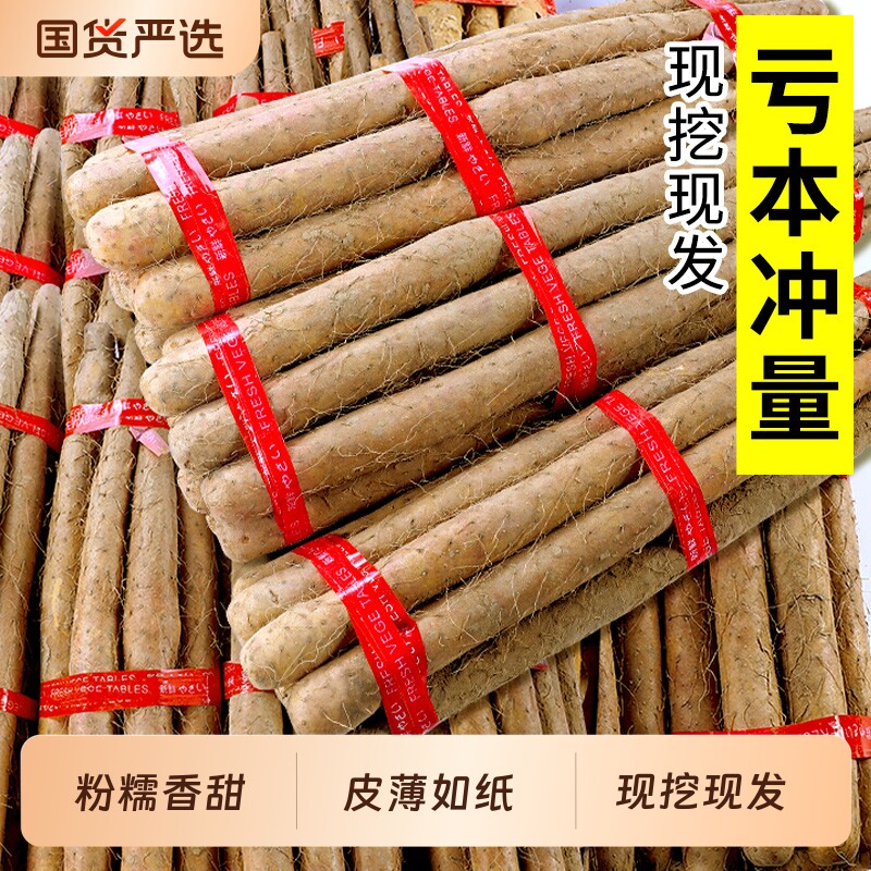 新鲜小白嘴山药5斤当季正宗铁杆紫色淮山药铁棍山药蔬菜整箱3包邮