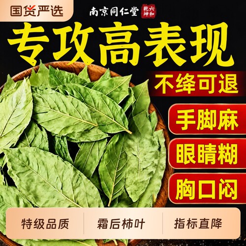 干柿子叶茶的功效降霜后血天正品然三压整片高野养生茶生柿叶调理