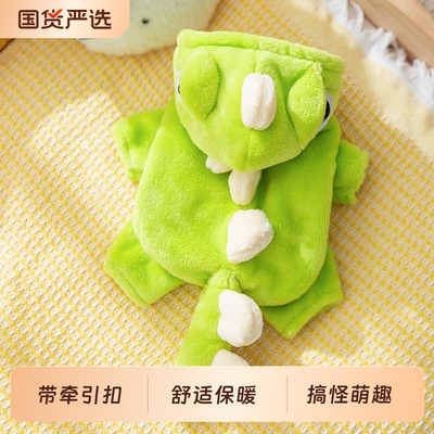 嬉皮狗狗狗衣服小恐龙秋冬装加厚比熊泰迪雪纳瑞宠物猫咪冬季棉衣