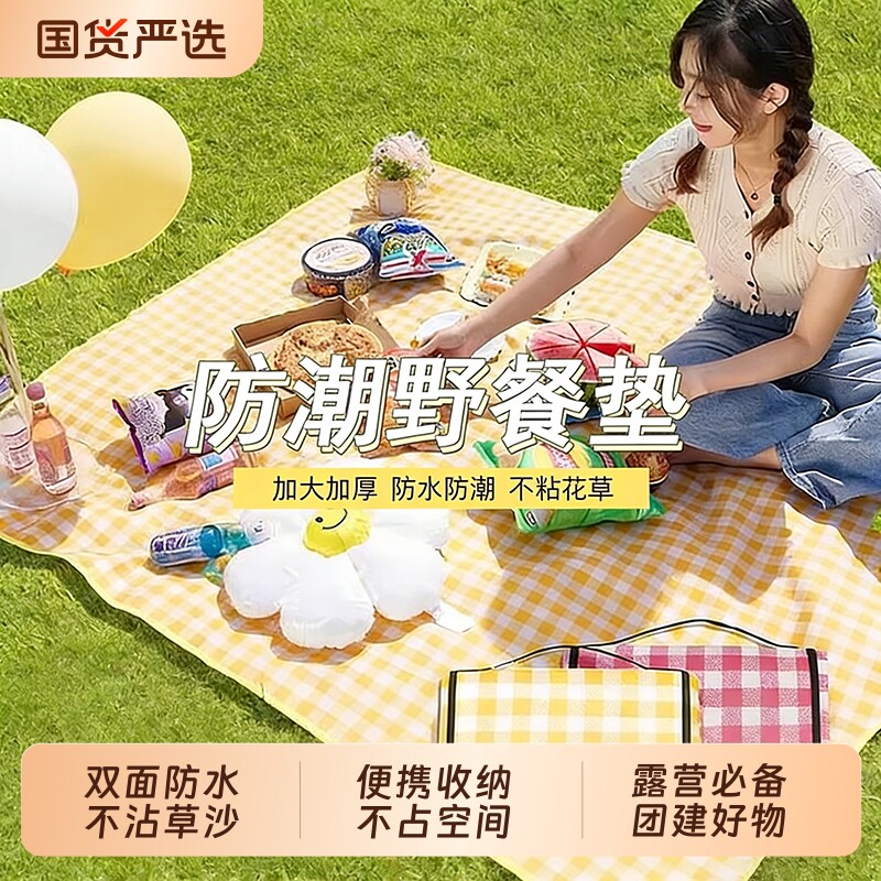 野餐垫防潮垫加厚户外野炊野营沙滩帐篷地垫防水草坪垫子便携郊游
